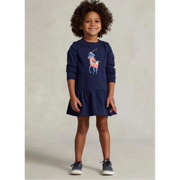 Polo Ralph Lauren Navy Rainbow Big Pony Dress - Picture 1 of 6